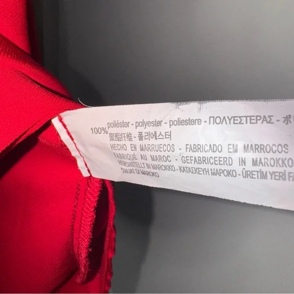 Zara Flutter Sleeve Blouse Top Red Size L - Picture 6 of 8